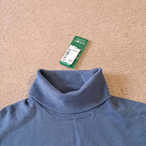 NWT from Simons | Le31 Men's Silky Turtleneck Sweater XL Blue - Picture 3 of 8